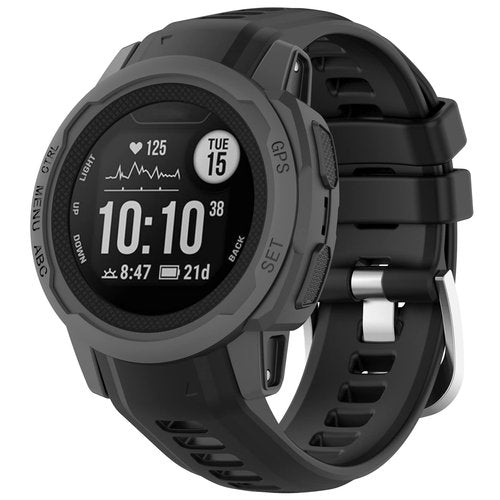 LOKEKE Compatible with Garmin Instinct 2S Replacement Band - Replacement Silicone Wrist Watch Band Strap Compatible with Garmin Instinct 2S(Silicone Black)