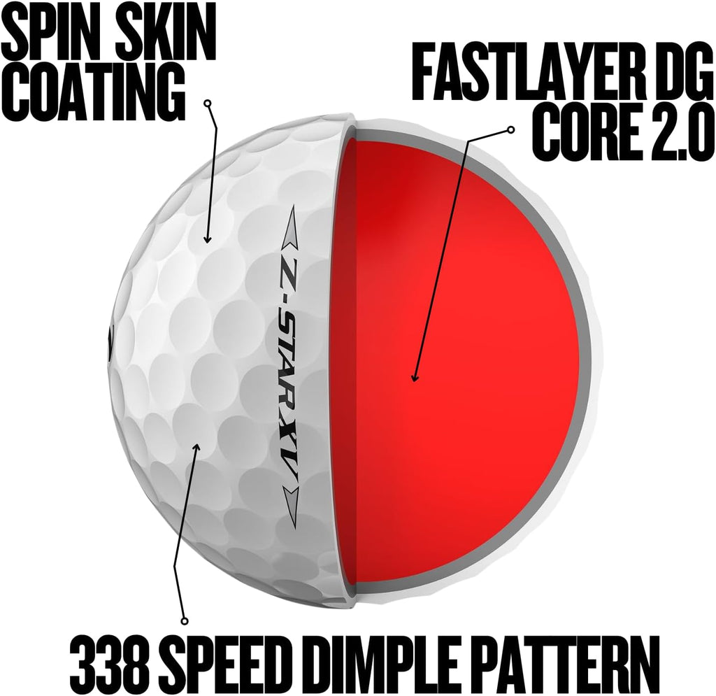 Srixon Z-Star XV Golf Balls - Premium Performance for Maximum Distance | 12-Pack