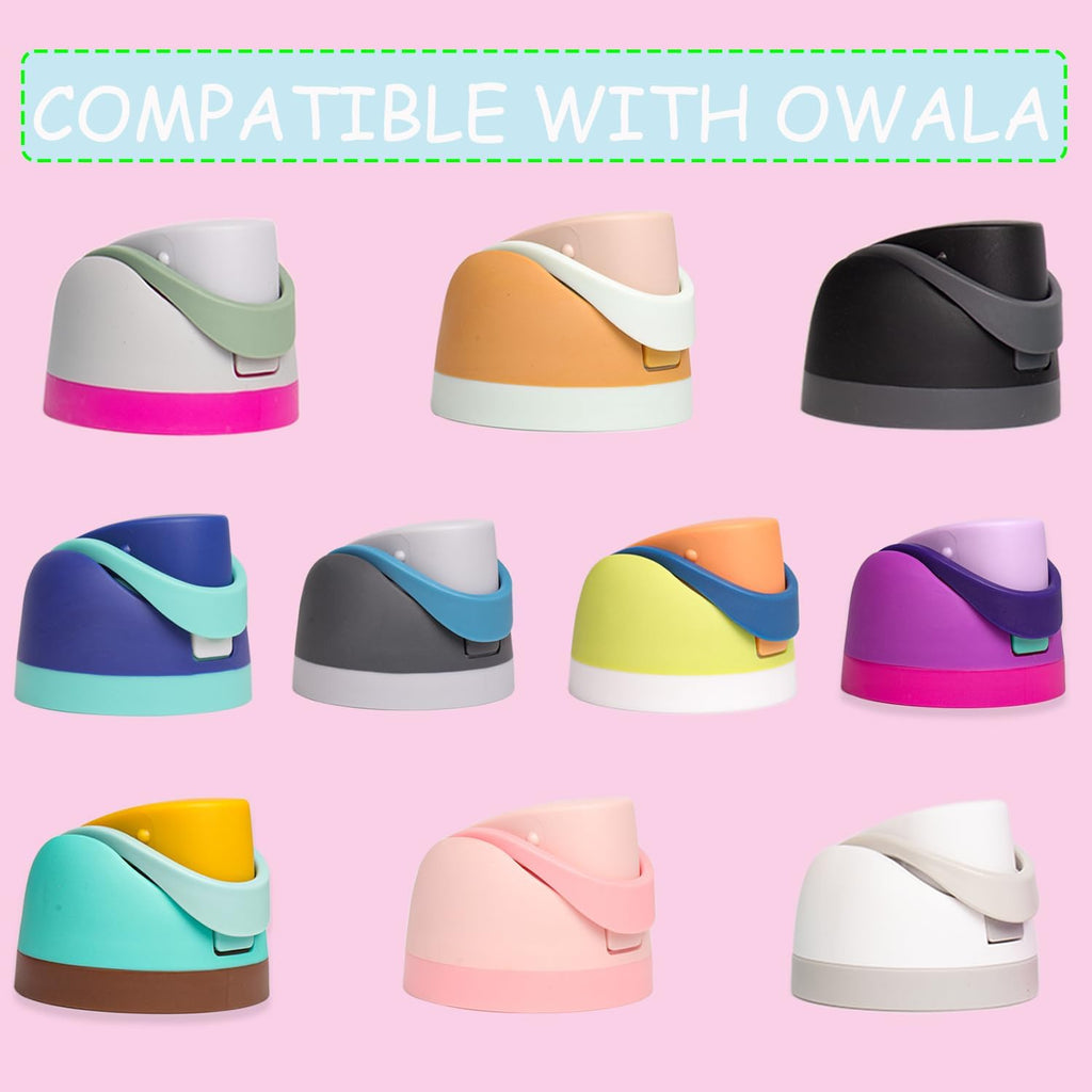 Owala Replacement Lid - Leakproof One-Button Top for 16oz, 24oz, 32oz, 40oz Water Bottles - BPA-Free (Red Pink)