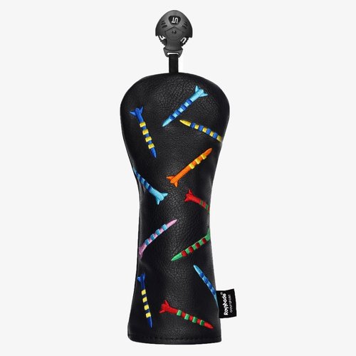 ROYMADE Golf Headcovers Driver Cover Fairway Wood Headcovers Hybrid Head Cover Missile Design Leather Golf 3 Wood Head Cover Black (for Hybrid 1pc)