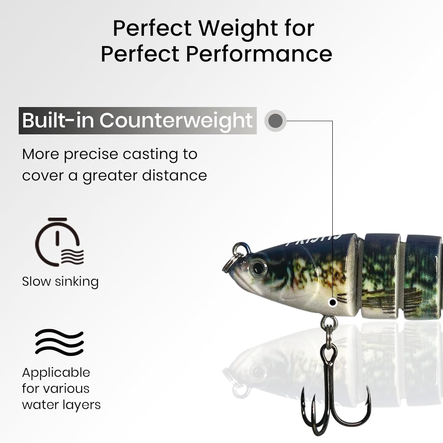 Pristis Lifelike Fishing Plugs - Slow Sinking Swimbaits for Bass & Muskie | Deep Diving Crank Baits Set