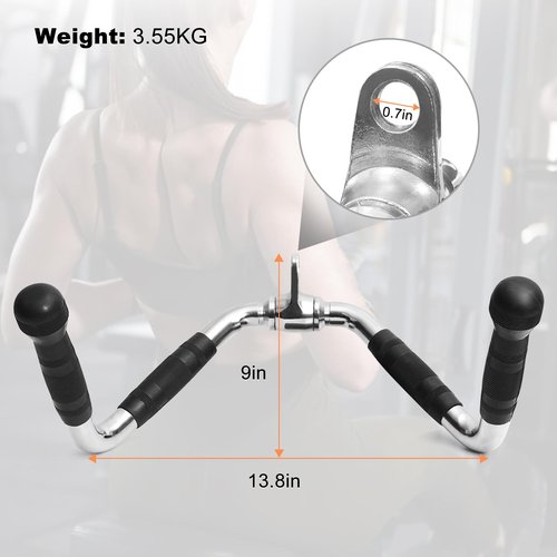 plzzree LAT Pull Down Bar Attachment: LAT Pulldown Tricep Bar for Strength Training - Multi-Exerciser Cable Machine Attachment