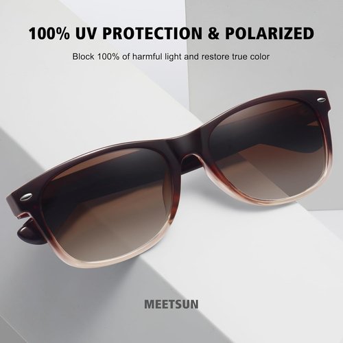 MEETSUN Classic Polarized Sunglasses - Trendy Retro UV Protection for Men & Women | 3 Pack