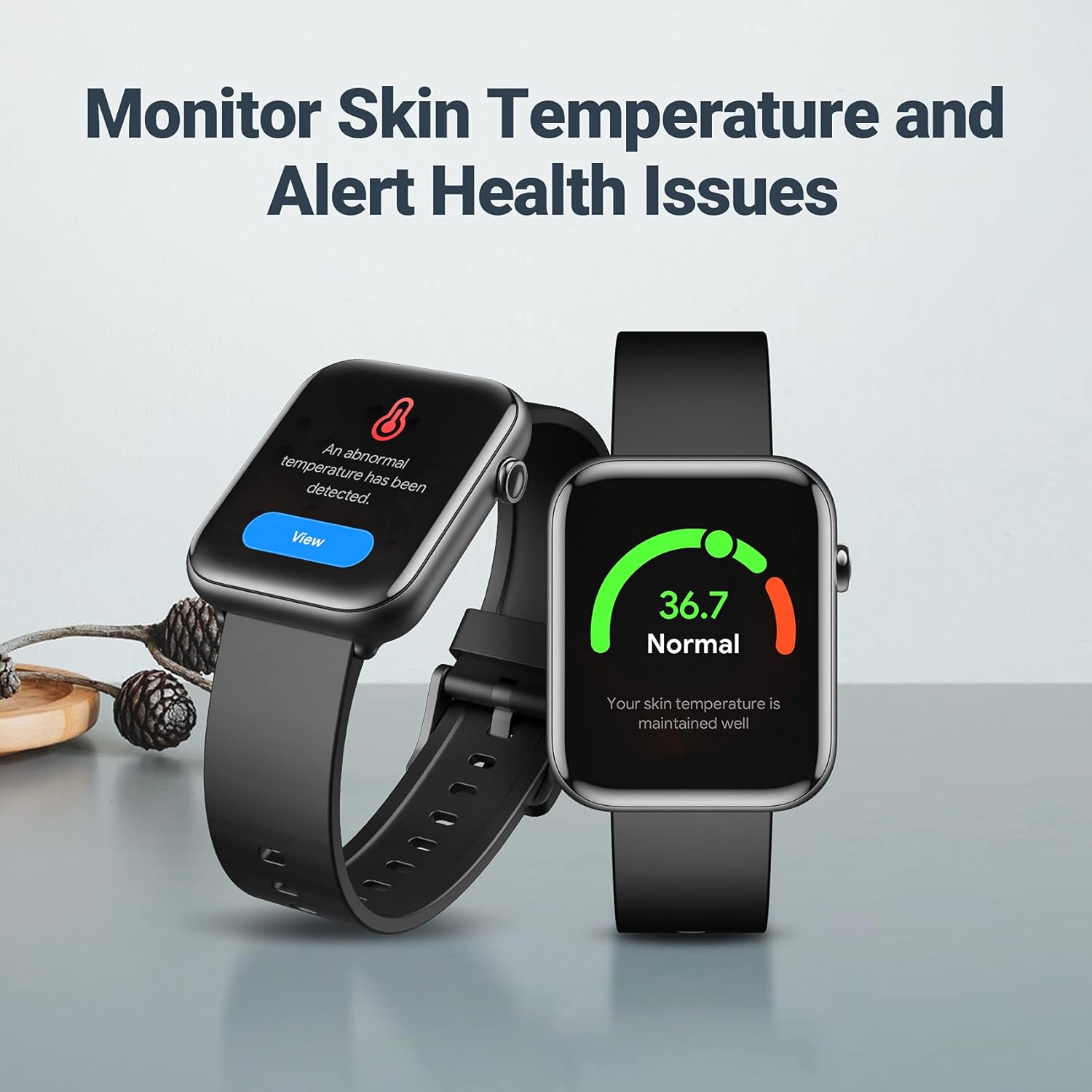 Ticwatch GTH Smartwatch - 24-Hour Skin Temperature & Heart Rate Monitoring | 5ATM Water Resistant, 10-Day Battery Life