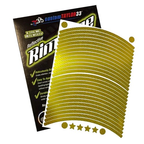 customTAYLOR33 (All Vehicles Yellow/Gold High Intensity Grade Reflective Copyrighted Safety Rim Tapes (Must Select Your Rim Size), 26" (TIRE Size, for Bicycles/E-Bikes)