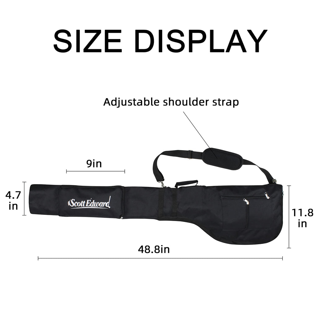 Scott Edward Foldable Golf Club Carry Bag, Portable Sunday Pencil Bag, Lightweight Waterproof Training Case, Holds 7-12 Clubs