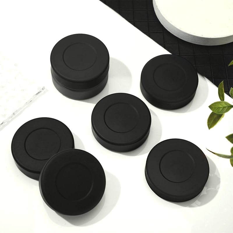 RoundFunny 12/24 Pcs Black 3" Ice Hockey Pucks – Lightweight Hollow PVC Street Hockey Training