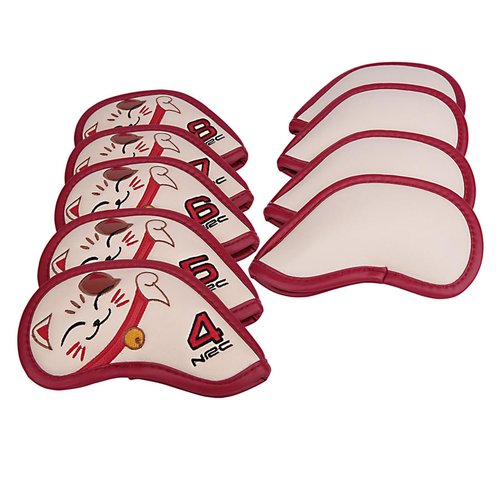 9pcs/Set Kitty Cat Design Golf Club Iron Head Covers 4-9,P,S,A Fit Right Hand Irons