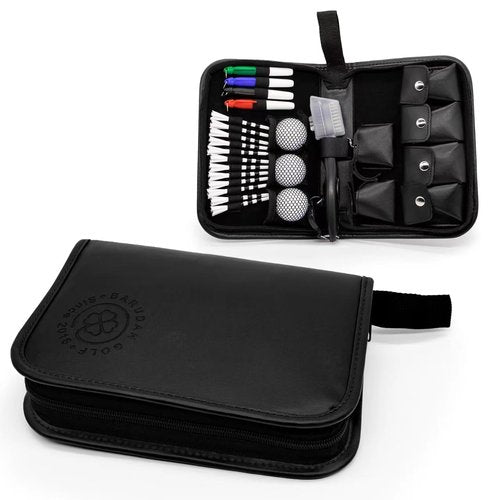 Golf Accessories for Men and Women, Golf Gifts for Him with Leather Case, Golf Brush, Golf Balls, Golf Tees, Golf Ball Clamp, Golf Divot, Golf Ball Line Marker Tool,Golf Ball Marking Stencils
