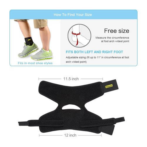 Yosoo Health Gear Yosoo Ankle Brace - Breathable Neoprene Adjustable Compression Ankle Support stabilizer for Ankle Sprain Tendons, One Size, Black