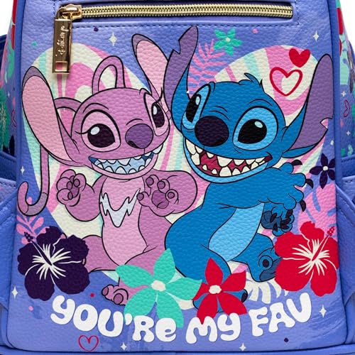 Wondapop Disney Stitch and Angel Vegan Leather Mini Backpack - Fashion Bag