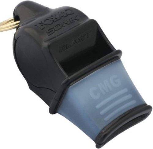 Fox 40 Sonik Blast CMG Whistle - Official Black Whistle with Breakaway Lanyard