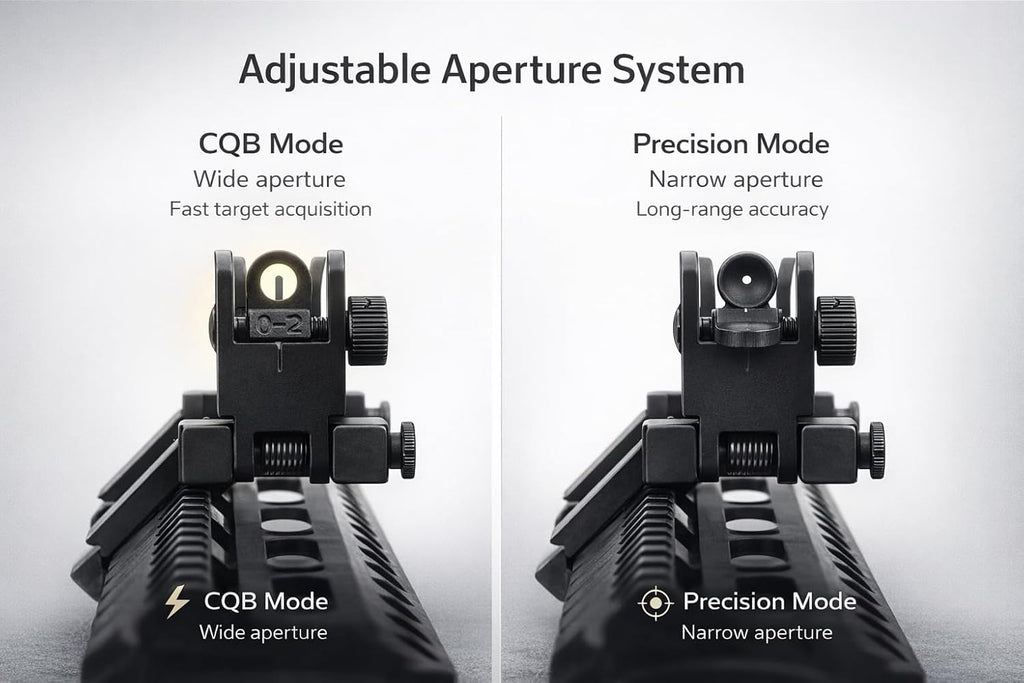 Skiennix 45 Degree Offset Flip Up Sight - Low Profile Design for Rapid Transition | Front & Rear Sights