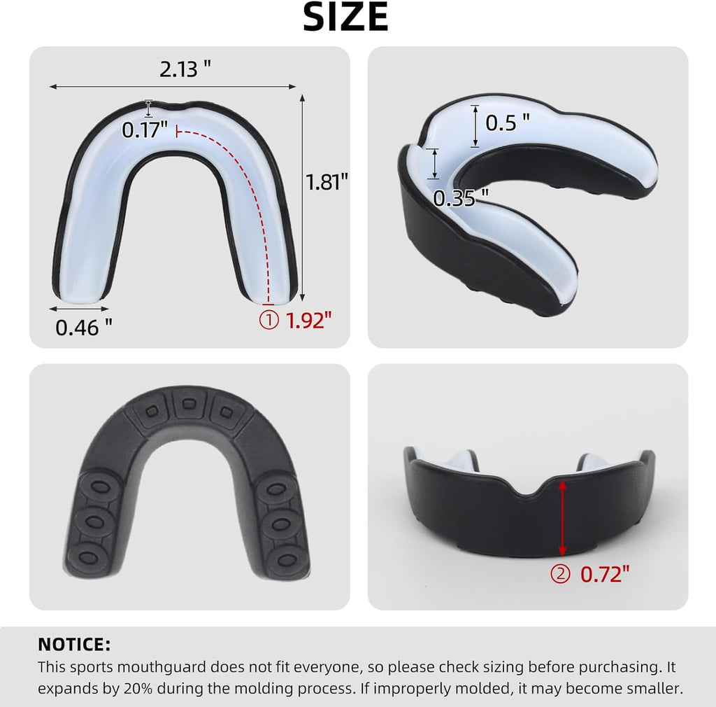 Skiennix 6 Pack Sports Mouthguard - Kids & Youth Protective Gear with Case for Boxing, MMA, Hockey, Soccer, Basketball | Size L