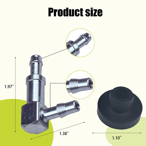EXQUIPLEM Fuel Tank Hose Fitting 61094-75: For Columbia Golf Cart (1975-1995) & similar motorcycles. NOT Harley original, only compatible with relevant models