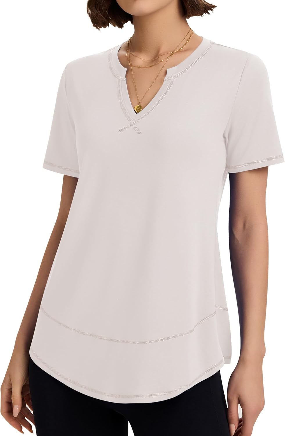 TCOT Workout Tops - Women's V-Neck Short Sleeve Athletic T-Shirts for Yoga & Hiking