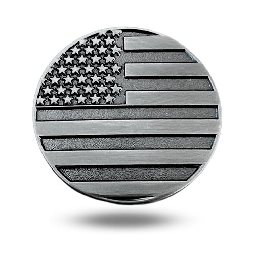 Full Metal Markers American Flag Unique Magnetic Metal Golf Ball Marker Accessory with Hat Clip for Men and Women (Nickel)