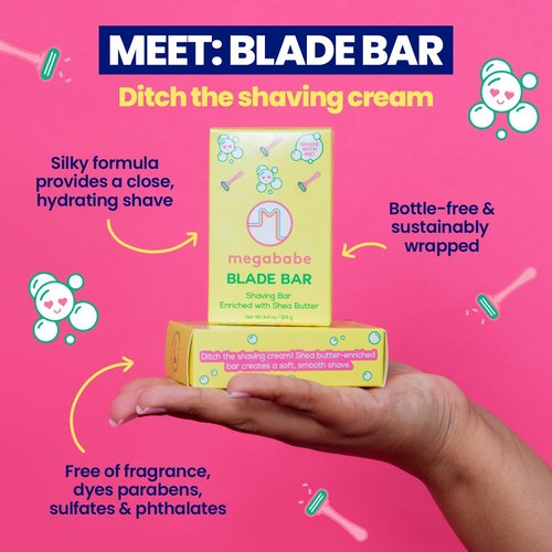 Megababe Blade Bar - Hydrating Shaving Bar with Shea Butter for All Skin Types | 4.4 oz