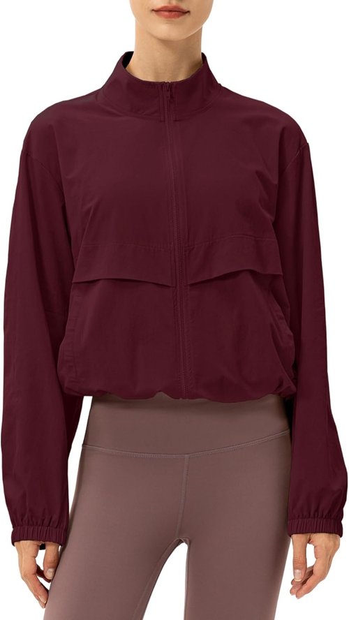 Locachy Women's Lightweight Zip-Up Athletic Jacket - Windproof, Sun Protection for Outdoor Workouts