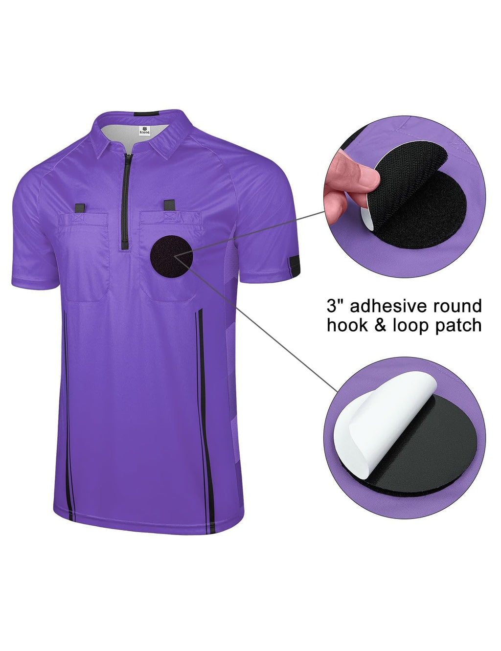 FitsT4 Sports Pro Soccer Referee Jersey Short Sleeve Youth Ref Shirts Purple XX-Small