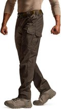 CQR Men's Tactical Pants, Water Resistant Ripstop Cargo Pants, Lightweight EDC Work Hiking Pants, Outdoor Apparel, Raider Mag Pocket Dark Brown, 30W x 32L