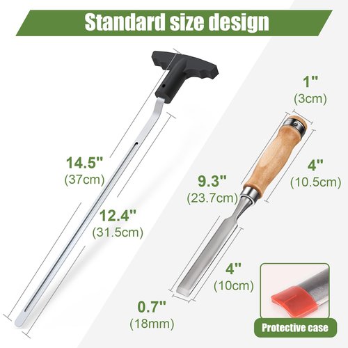 ELEMONY Golf Grip Removal Tool and Golf Grip Tape Removal Tool, V-Groove Grip Remover Saver 12“, High-Carbon Steel Gripping Tool, Golf Club Gripping Kit Golf Grip Tool