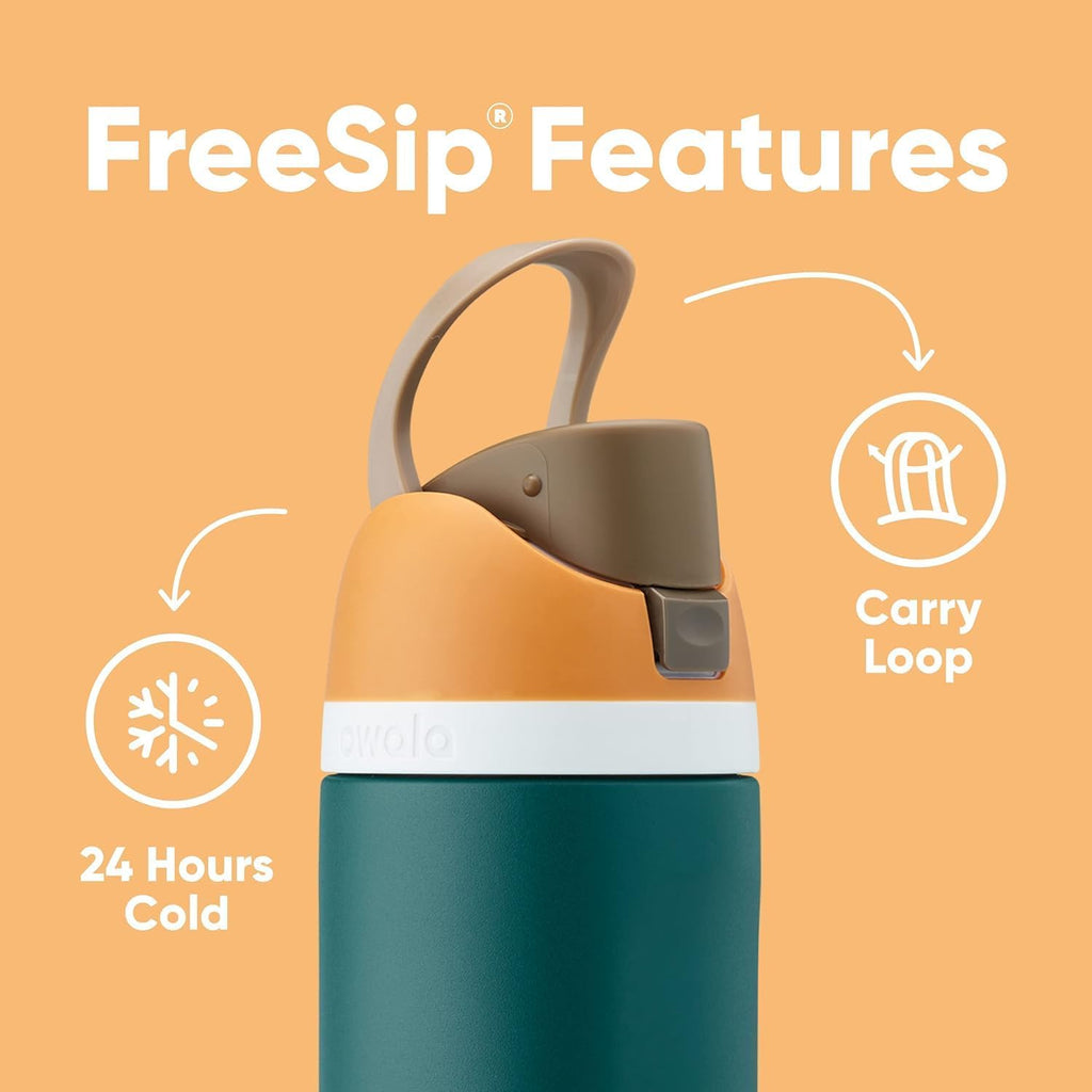 Owala FreeSip 40 oz Insulated Stainless Steel Water Bottle - BPA-Free, Straw Included, Citrus Crush | Perfect for Sports, Travel, and School