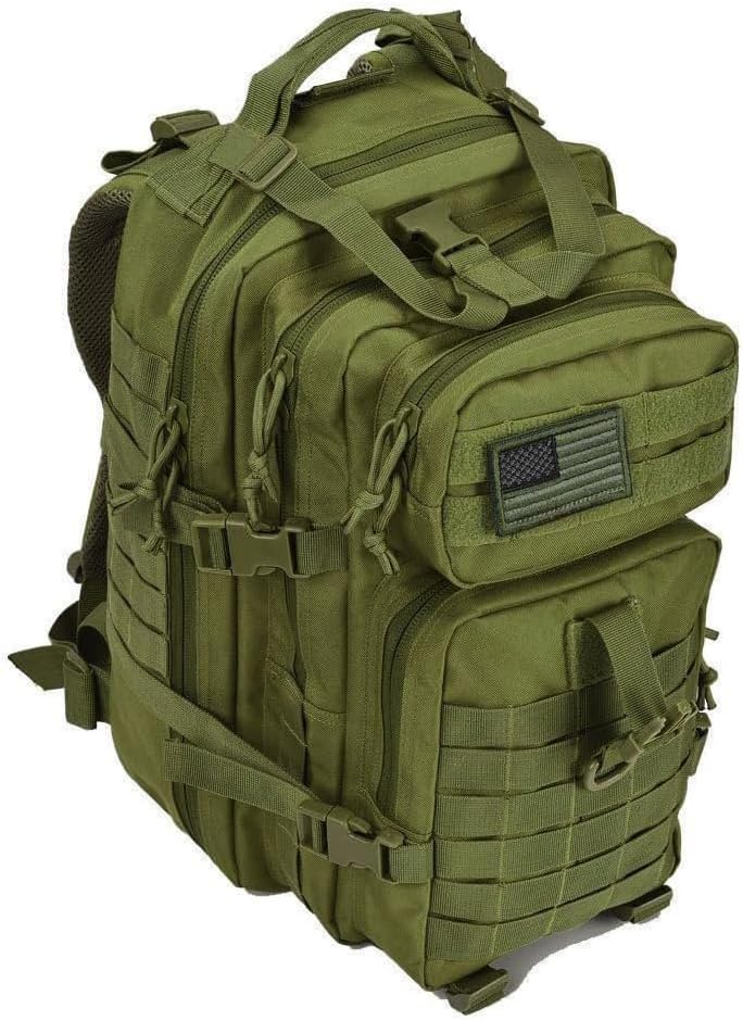 REEBOW GEAR Military Tactical Backpack - Large 34L Army 3-Day Assault Pack | Molle Design in Army Green