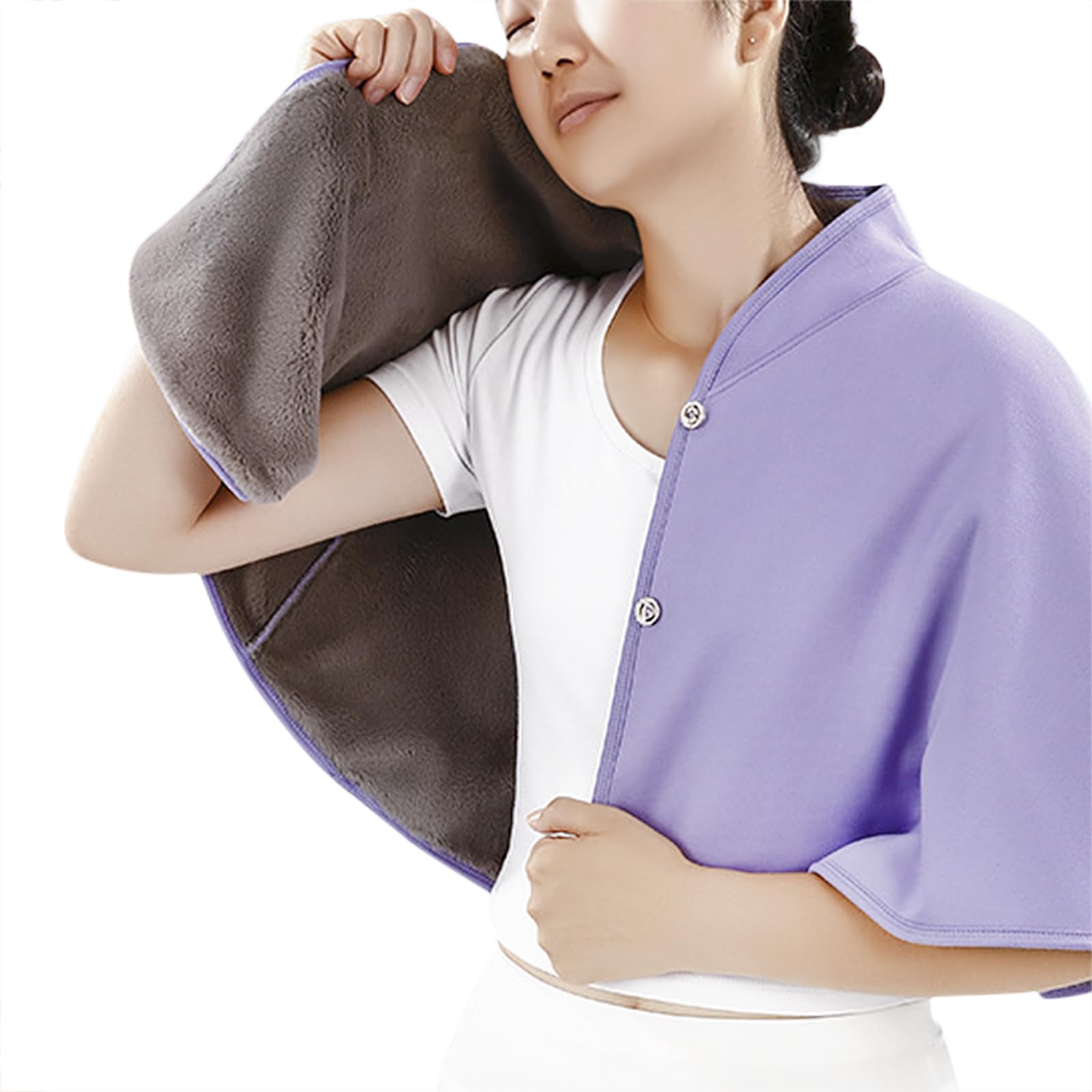 Thickened Wheelchair Care Shawl, Warm Shoulder Shawl Cape Bedridden Patient Shoulder Warm Cloak, Adaptive Easy-Dress Bed Jacket Cape for Elderly, Keeps Shoulders and Back Warm During Cold Winter