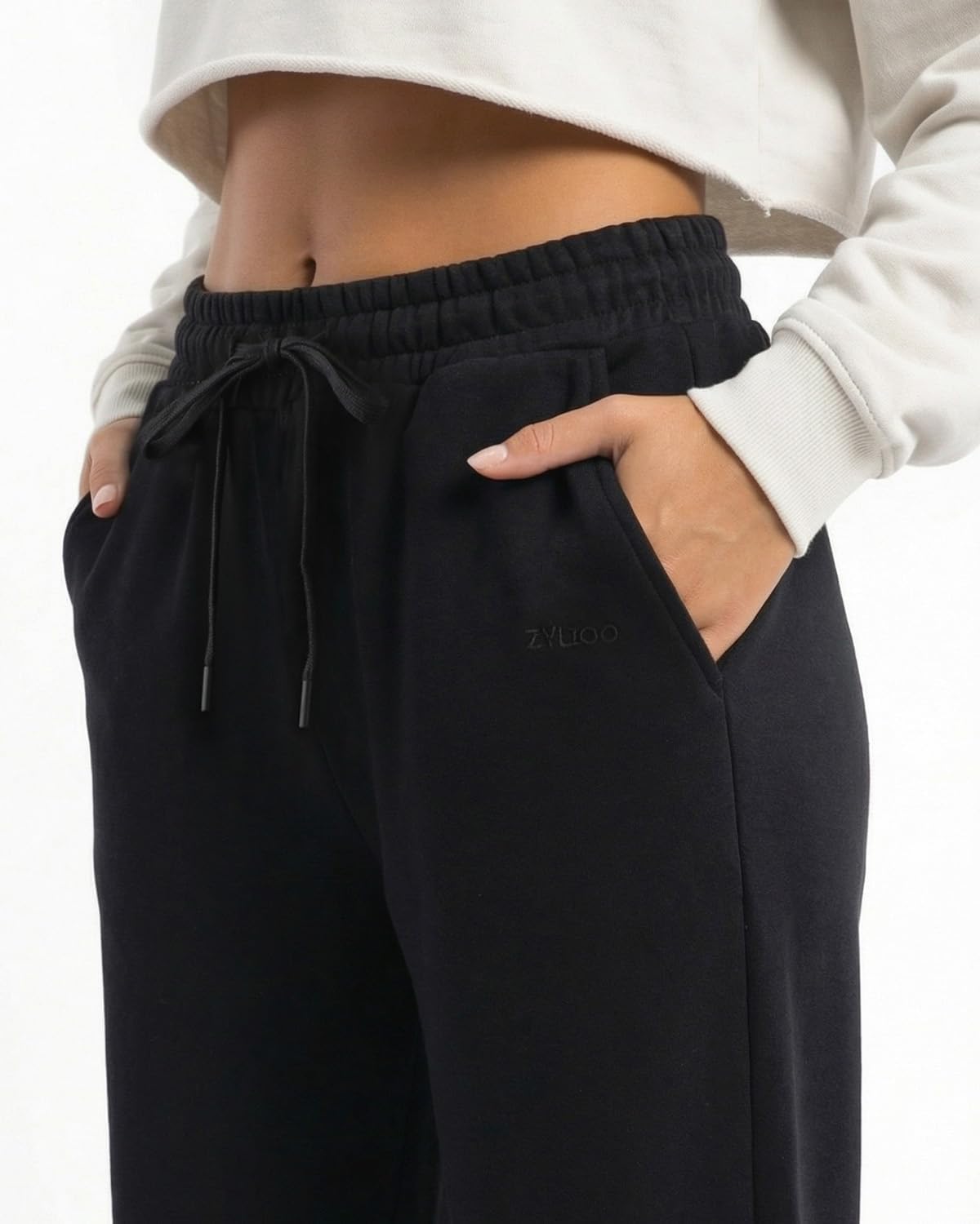 Zylioo Wide Leg Sweatpants for Tall Women - High Waist Casual Lounge Pants with Pockets | 32"/34" Inseam