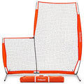 Baseball & Softball Pitching Screen - L Screen 7ft x 7ft Safety Barrier with Frame