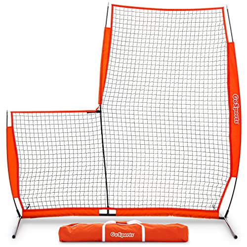 Baseball & Softball Pitching Screen - L Screen 7ft x 7ft Safety Barrier with Frame