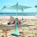 SUN NINJA Beach Tent Shelter - UPF50+ Protection with Sand Shovel, Ground Pegs & Stability Poles | Outdoor Pop-Up Shade Canopy for Camping & Fishing