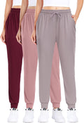 ZENEX 3 Pack Women Joggers, Women's Sweatpants with Pockets for Running, Yoga, Workout & Lounge