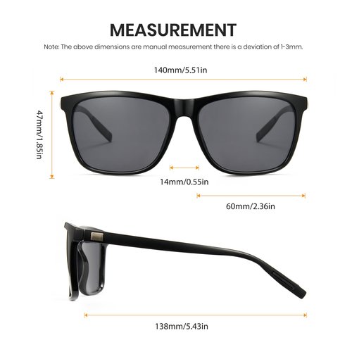 Cyxus 2024 Square Polarized Sunglasses For Men Women Aluminum Sun Glasses Fishing Driving Cycling UV Protection P1168 Black