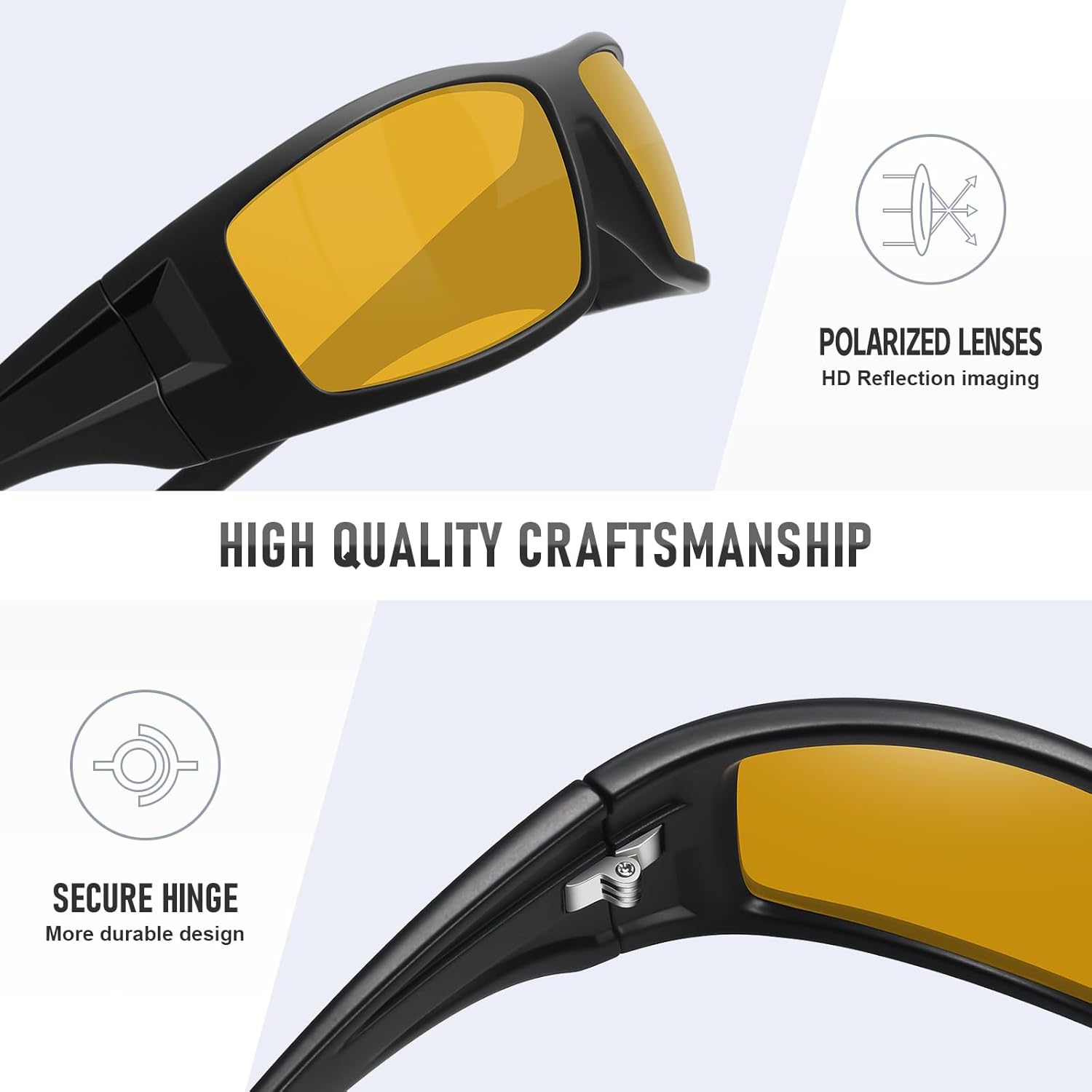 Polarized Sports Sunglasses - Unbreakable Frame for Men & Women | UV400 Protection for Cycling & Fishing