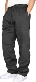 WaterWang Men's Fleece Joggers - Casual Loose Fit Athletic Sweatpants with Pockets | Comfortable Cotton