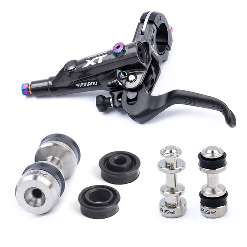 JFOYH Titanium Bicycle Brake Lever Piston for Shimano XT M785/M8000 SLX M7000 Hydraulic Disc Brake System Repair Parts-2 Pistons with 4 Sealing Rings