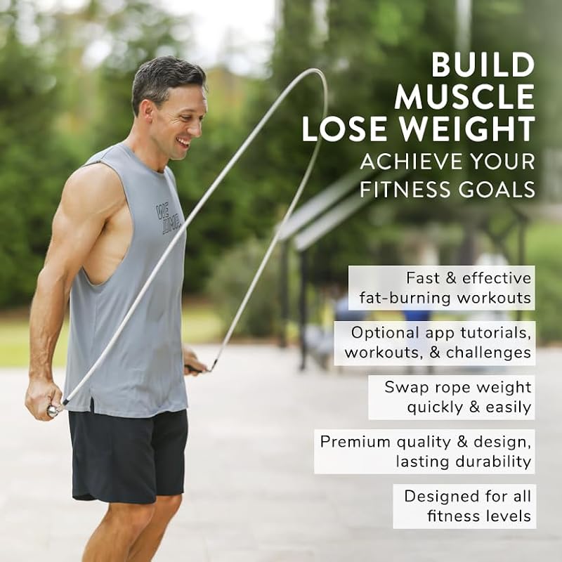 Crossrope Get Lean Weighted Jump Rope Set Medium 2023 Edition for Weight Loss & Fitness