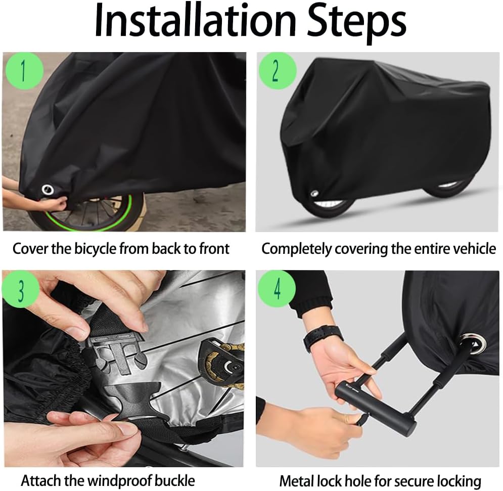 Skiennix 2XL Large Bike Covers - Waterproof Outdoor Protection for 2 or 3 Bicycles with Lock Hole