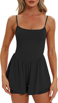 Beaully Women's Sleeveless Summer Romper - Athletic Spaghetti Strap Jumpsuit with Double Lining