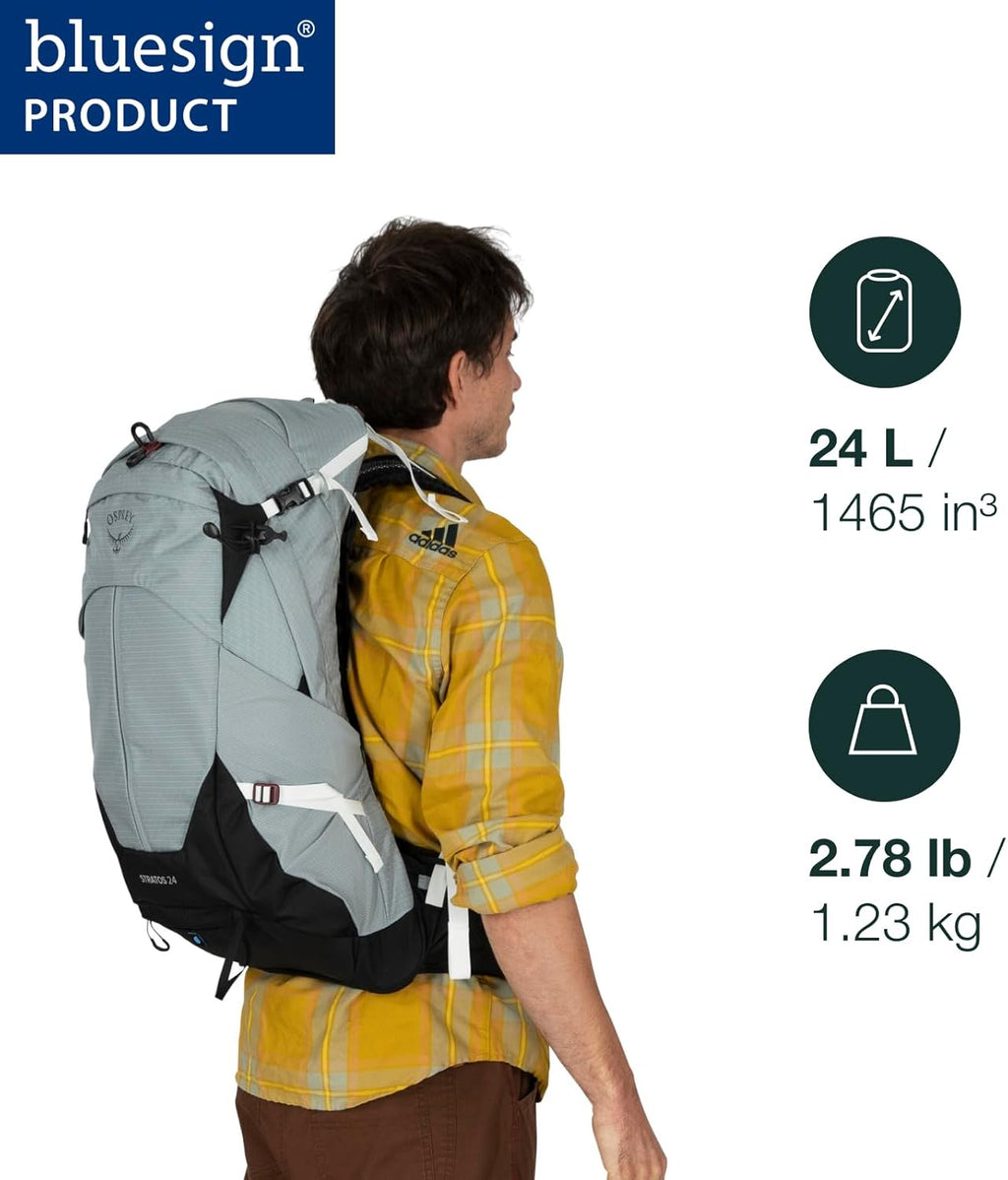 Osprey Stratos 24L Men's Hiking Backpack - Lightweight & Durable in Cetacean Blue