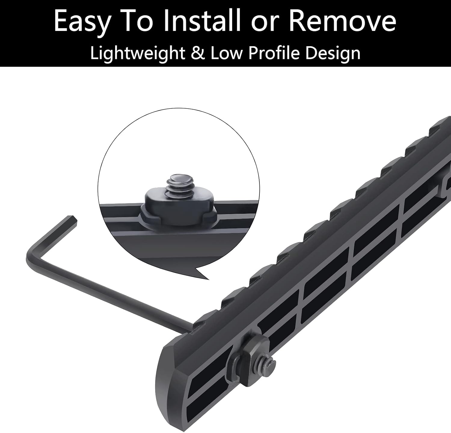 Picatinny Rail - Durable Polymer Accessory Rail with 3-13 Slots | Black Finish