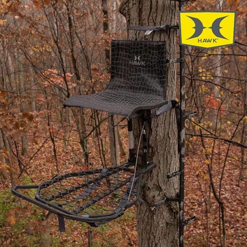 Hawk Kickback LVL Hang-On Deer Hunting Tree Stand with XL Mesh Seat & Platform