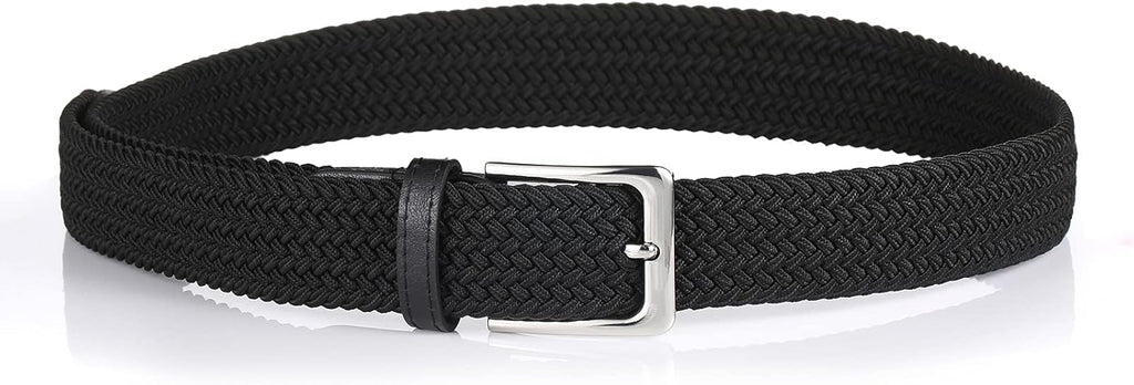 Skiennix Elastic Braided Belt - 1 3/8" Woven Stretch Belt for Golf, Casual Jeans & Shorts