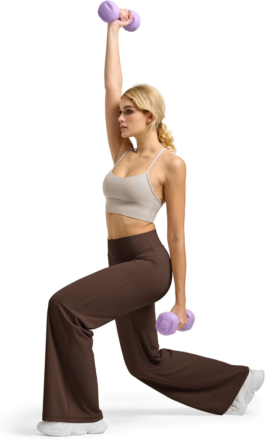 Willit Women's High Waist Buttery Soft Workout Leggings - Straight Leg Yoga Pants in Deep Brown, XS