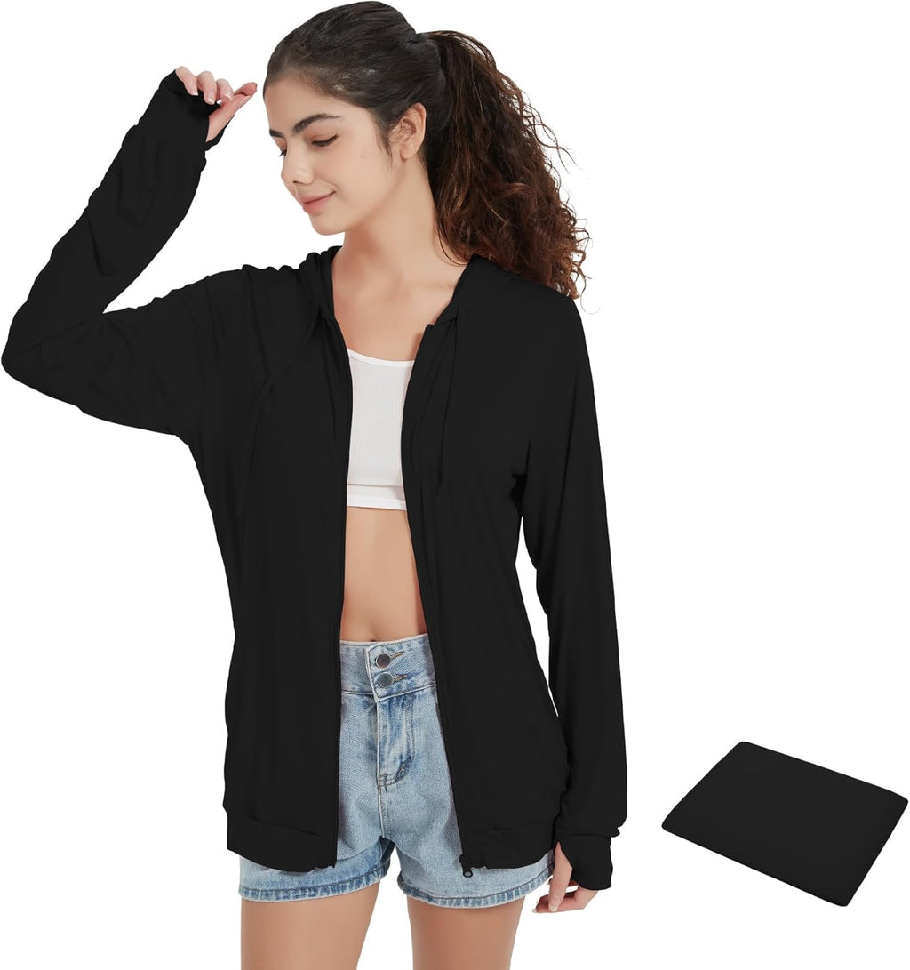 QBK Lightweight Zip-Up Hoodie - Stylish Summer Jacket for Women | Perfect for Warm Weather