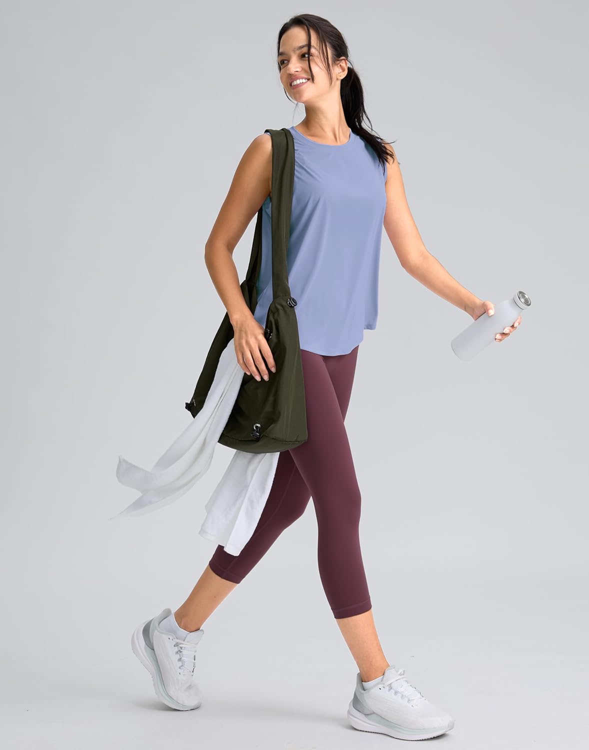 SANTINY Women's Athletic Tank Tops - Breathable Lightweight Workout Shirts for Yoga & Running