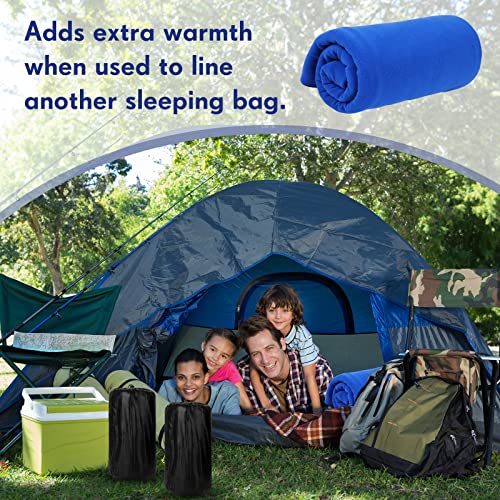 Mixweer 3-Pack Fleece Sleeping Bag Liners - Assorted Colors, 75 Inch
