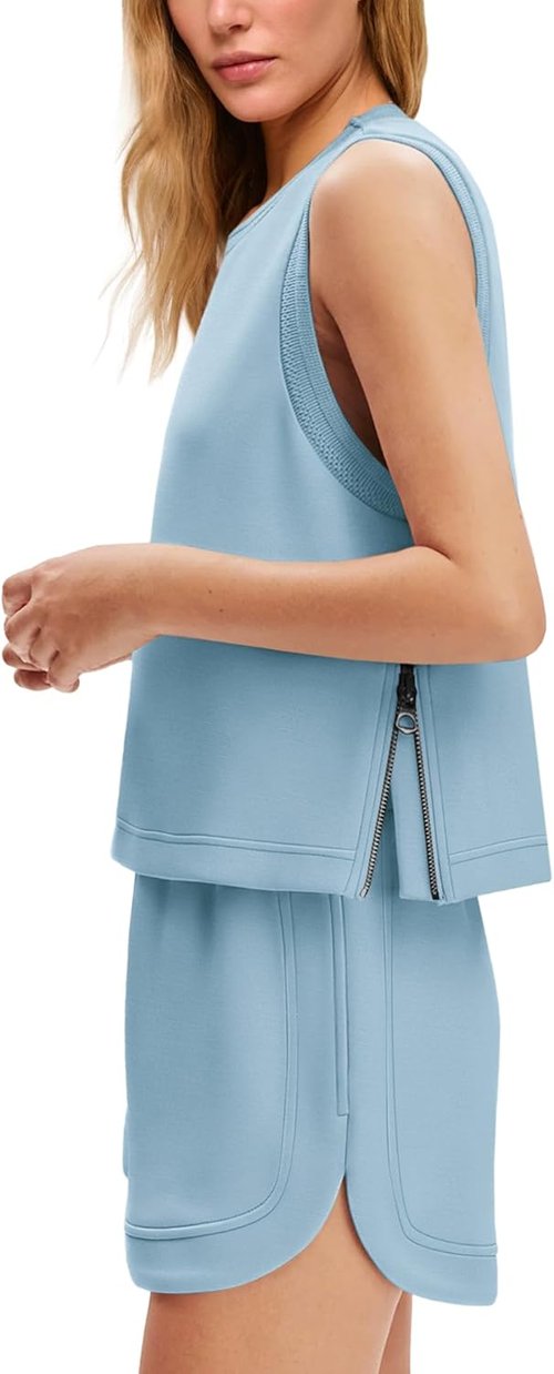 Nirovien Women's 2-Piece Lounge Set - Stylish Summer Sweat Outfit | Sleeveless Tank Top & Shorts